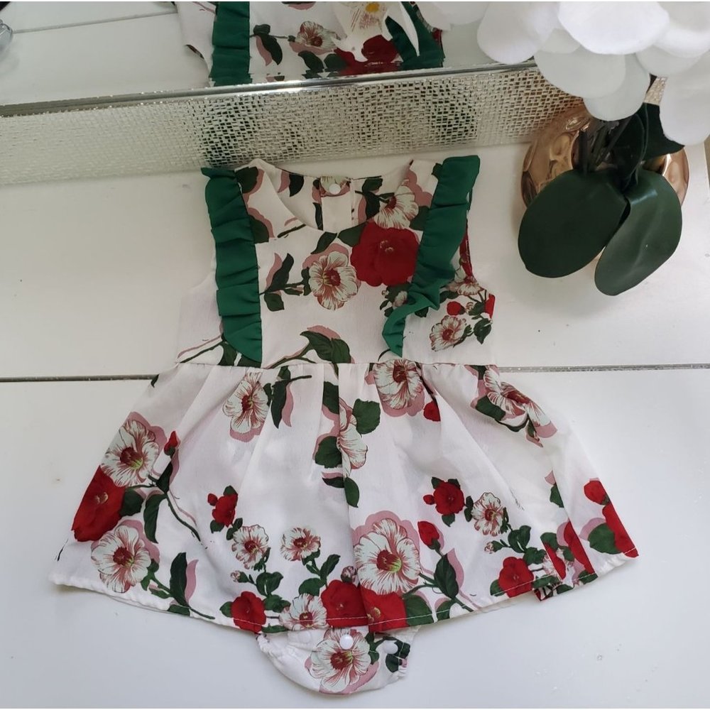Girls Floral Romper Jumpsuit Bodysuit Outfit 12months